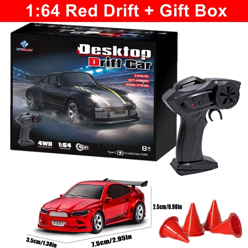 1/64 2.4G High Speed Drift Rc Car  Remote Control Car Four Wheel Drive Radio Controlled Mini RTR Racing Model Boy Toy Gift