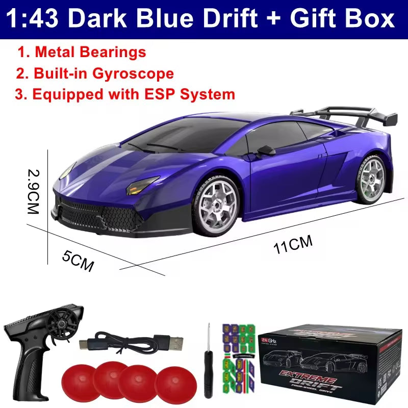 1/64 2.4G High Speed Drift Rc Car  Remote Control Car Four Wheel Drive Radio Controlled Mini RTR Racing Model Boy Toy Gift