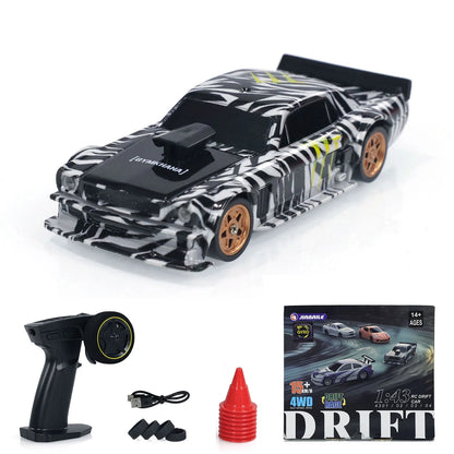 1/43 Scale RC Drift Race Car Gyro 4WD Ready to Go Mini Car Toy High Speed Model
