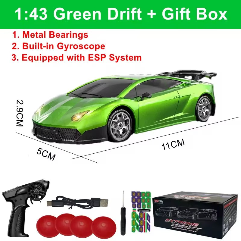 1/64 2.4G High Speed Drift Rc Car  Remote Control Car Four Wheel Drive Radio Controlled Mini RTR Racing Model Boy Toy Gift